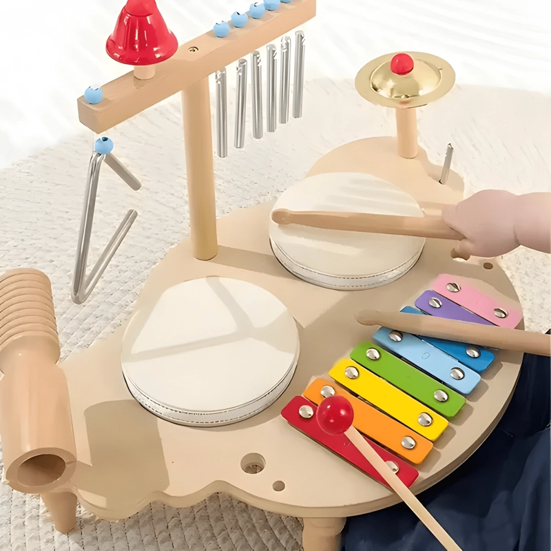 INSTRUMENTO DE PERCUSION MUSICAL ORFF MADERA CENTRO MARRON - 2