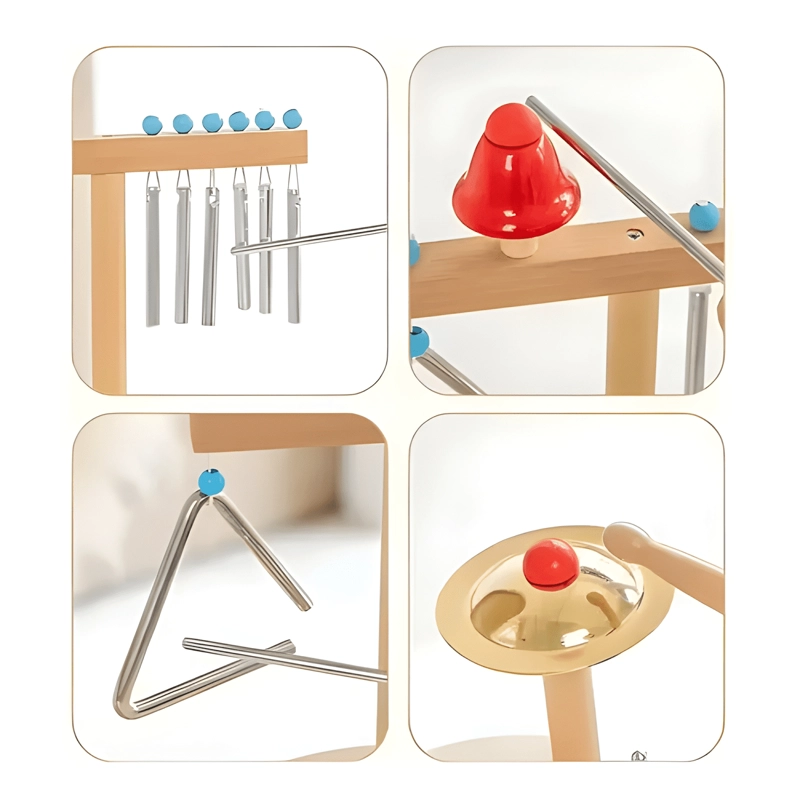 INSTRUMENTO DE PERCUSION MUSICAL ORFF MADERA CENTRO MARRON - 3