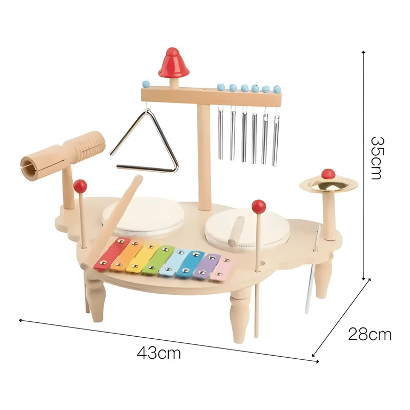 INSTRUMENTO DE PERCUSION MUSICAL ORFF MADERA CENTRO MARRON - 4