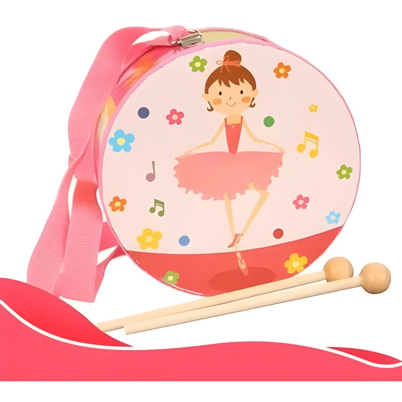 TAMBOR MUSICAL MADERA PARA NIÑOS Y BEBE S - 2