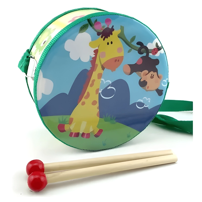 TAMBOR MUSICAL MADERA PARA NIÑOS Y BEBE S - 4