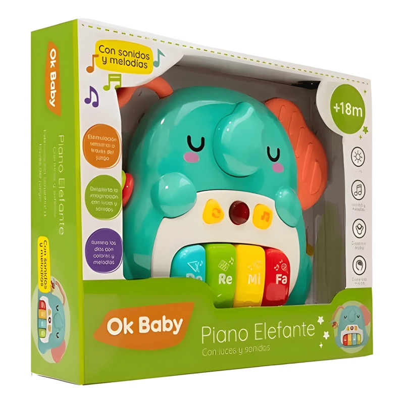 OK BABY PIANO DIDACTICO ELEFANTITO 18-24 MESES 4 TECLAS - 4