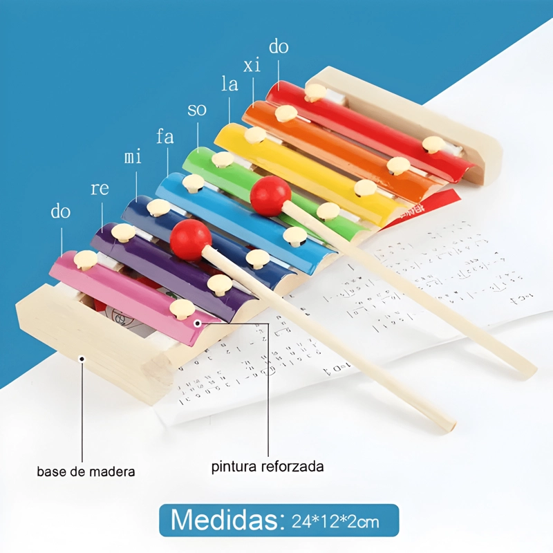 SET 8 INSTRUMENTO MUSICALES MONTESSORI MADERA PARA NIÑOS - 2
