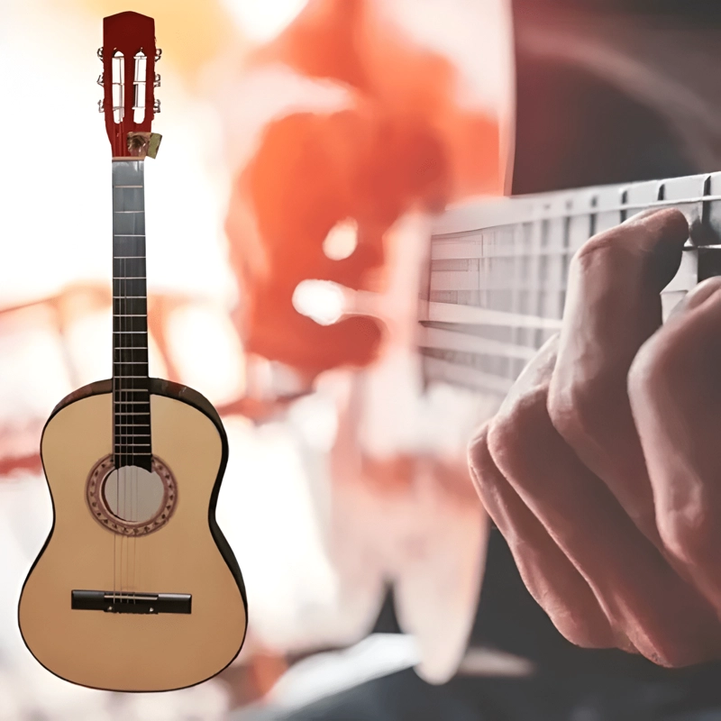 GUITARRA DE MADERA CLASICA DE JUGUETE PEQUEÑA 64 CM NIÑOS - 1