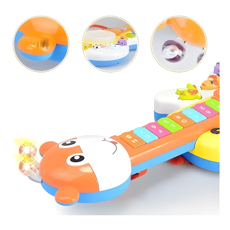 GUITARRA MUSICAL DIDACTICA PARA BEBE JIRAFA LUCES Y SONIDO - 1