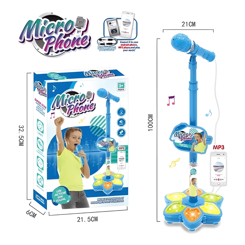 MICROFONO MUSICAL DE KARAOKE CON PEDESTAL PARA NIÑOS - 1