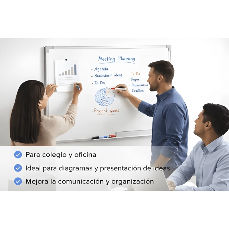PIZARRA ACRILICA BLANCA 80X120+SET 3 PLUMONES Y UN BORRADOR - 1