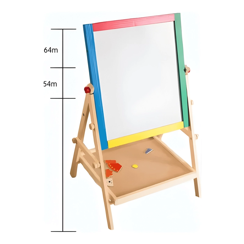 PIZARRA INFANTIL 2 EN 1 MAGNE TICA ATRIL DE MADERA TIZA PLUMN - 2