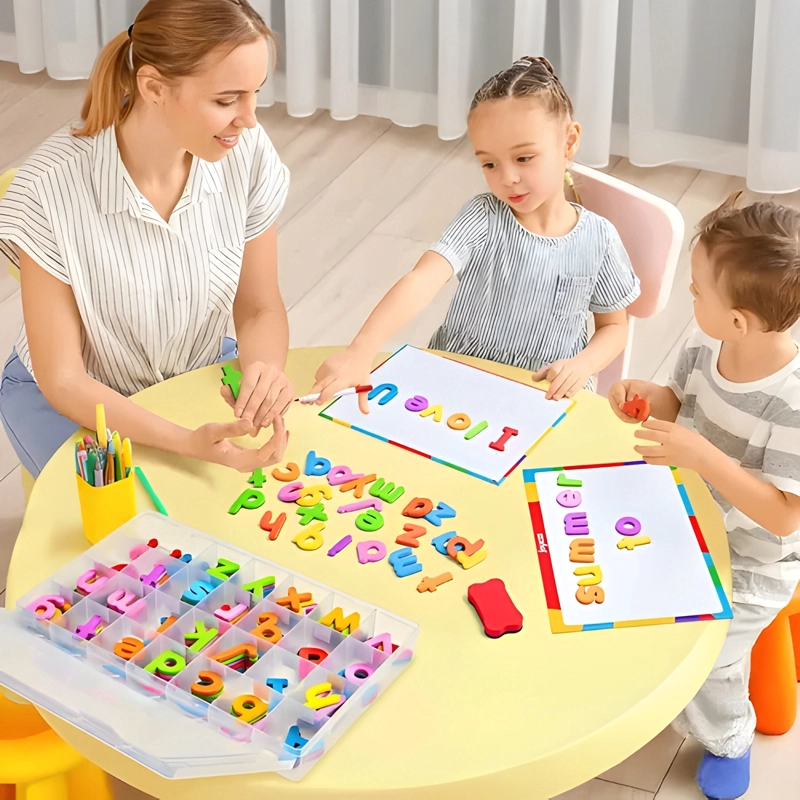 KIT LETRAS COLORIDAS MAGNETICAS, 104PCS PIZARRA DOBLE CARA - 4