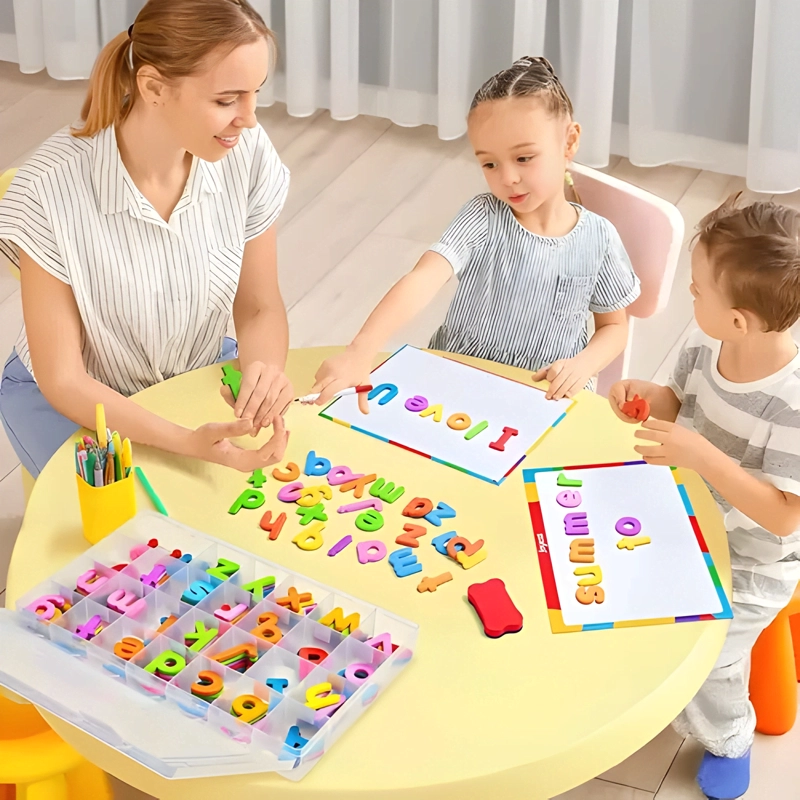 KIT LETRAS COLORIDAS MAGNE TICAS, 104PCS PIZARRA DOBLE #2 - 4
