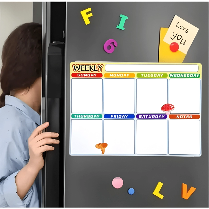 PIZARRA CALENDARIO MENSUAL SEMANAL MAGNE TICA REFRIGERADOR - 1