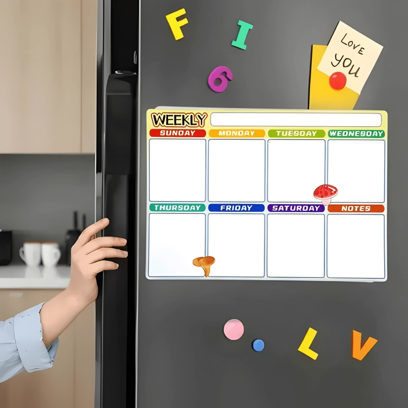 PIZARRA CALENDARIO MENSUAL SEMANAL MAGNE TICA REFRIGERADOR - 4