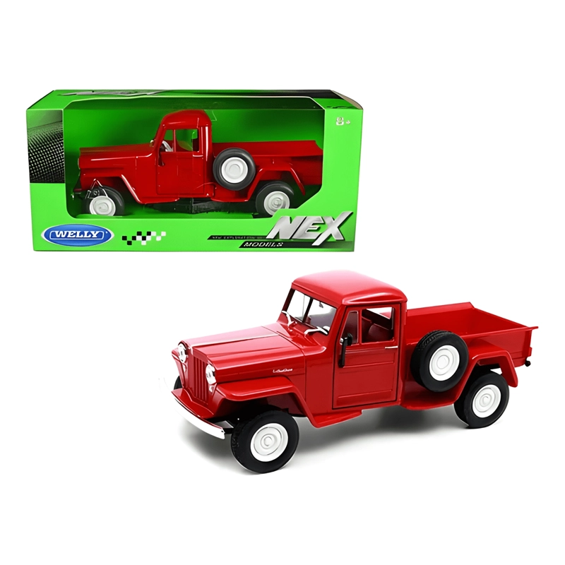 JEEP WILLYS PICKUP ESCALA 1:24 ROJO - 3