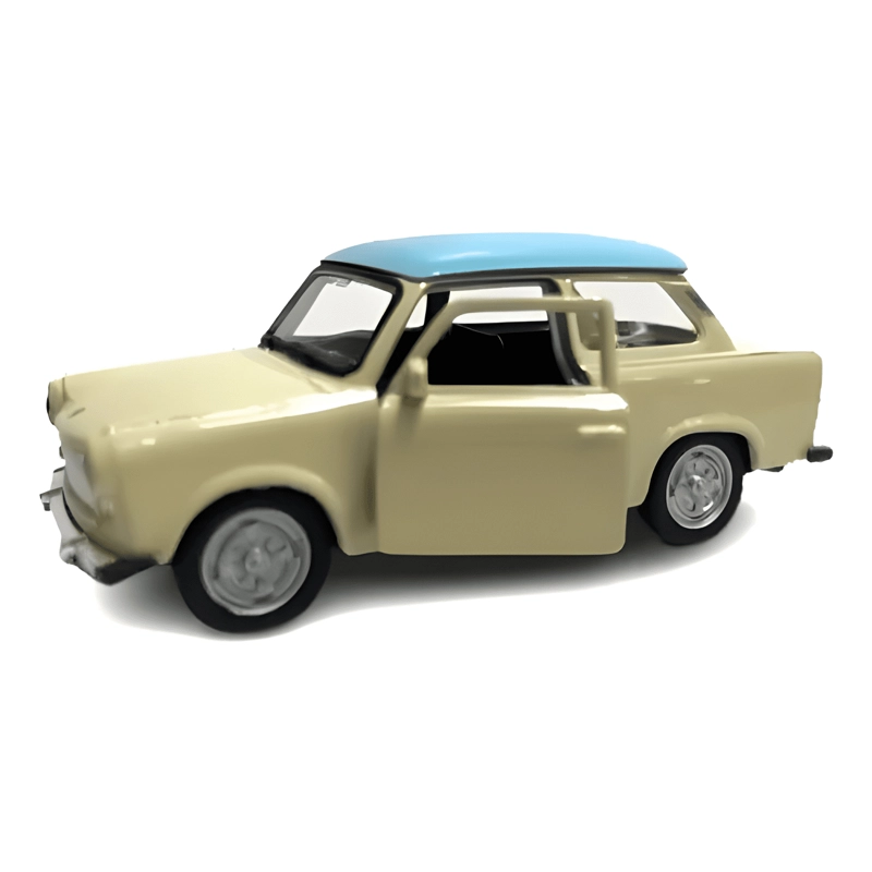 AUTO TRABANT 601 ESCALA 1:34 TECHO CELESTE BEIGE - 3