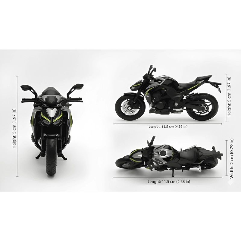 MOTO KAWASAKI Z1000 R 2017 ESCALA 1:18 MULTICOLOR - 1