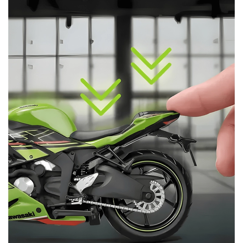 MOTO KAWASAKI NINJA ZX6R ESCALA 1:12 VERDE - 3
