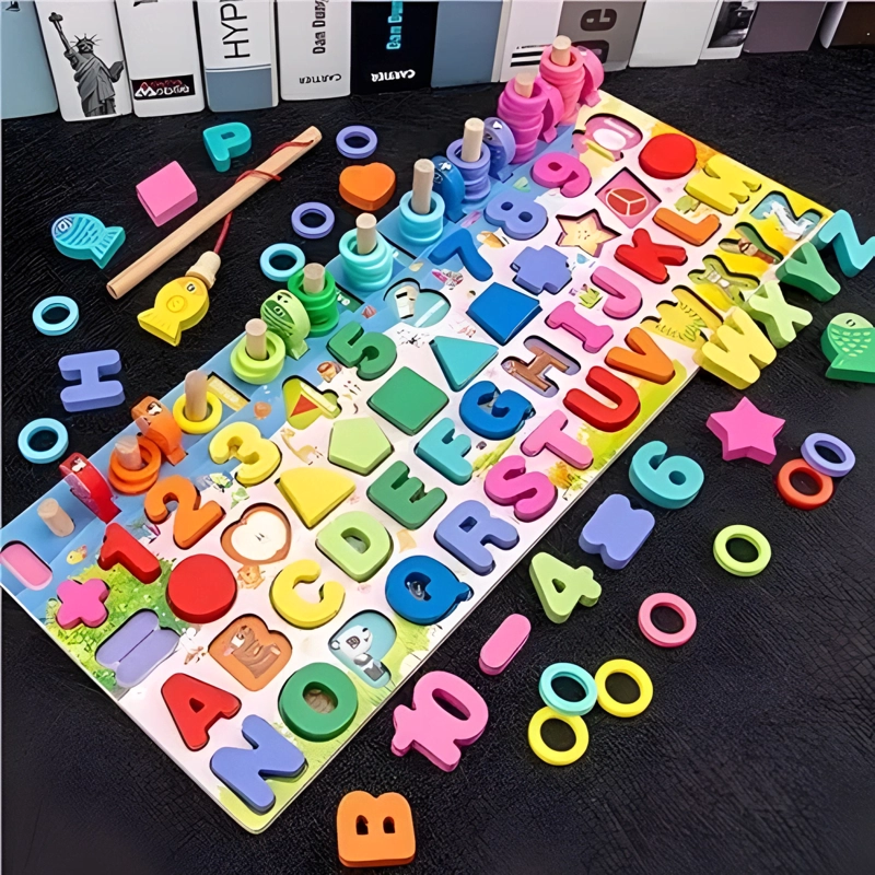 TABLERO DE MADERA PESCA MAGNE TICA PARA NIÑOS MONTESSORI - 2