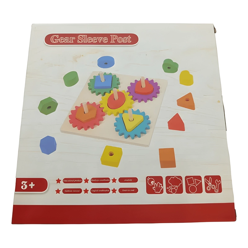 JUEGO DE ENGRANAJE Y ENCAJE MONTESSORI DE MADERA PARA NIÑOS - 4