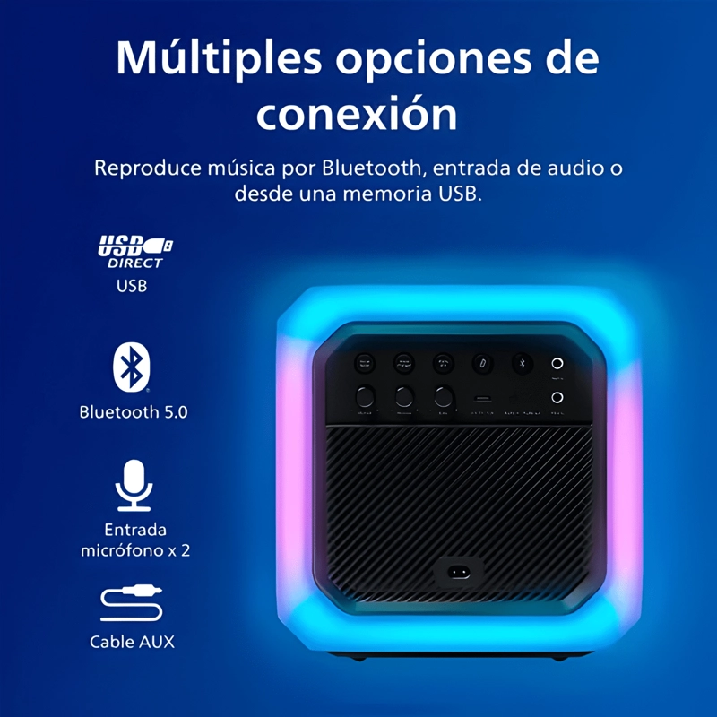 PARLANTE KARAOKE FIESTA BLUETOOTH 12 HORAS BATERIA - 4