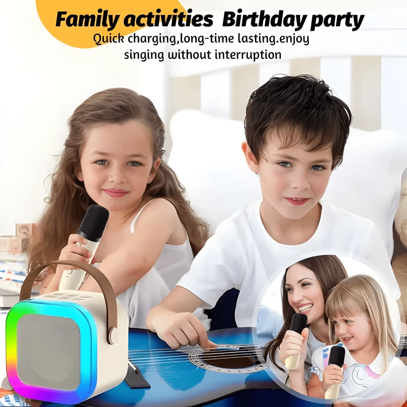 MINI PARLANTE KARAOKE BLUETOOTH PARA NIÑOS CON MICROFONO - 4