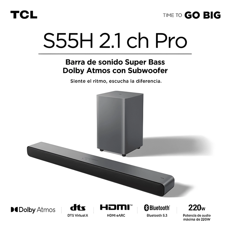 BARRA DE SONIDO 2 1 CH 220W + SUBWOOFER - 1