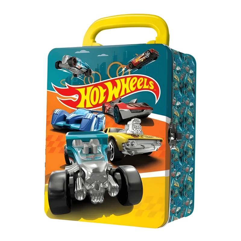 PACK 3 AUTOS HOT WHEELS CON CAJA METALICA PORTA AUTOS - 2