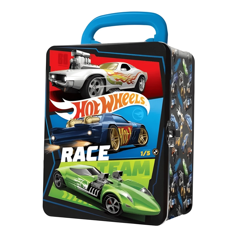 PACK 3 AUTOS HOT WHEELS CON CAJA METALICA PORTA AUTOS - 3