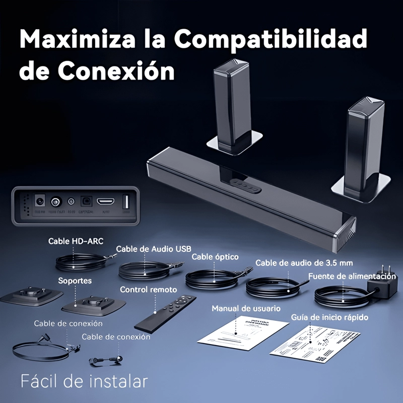 GENÉRICO BARRA DE SONIDO 2 1 CANALES CON BARRAS 180W HOME THEATRE TV