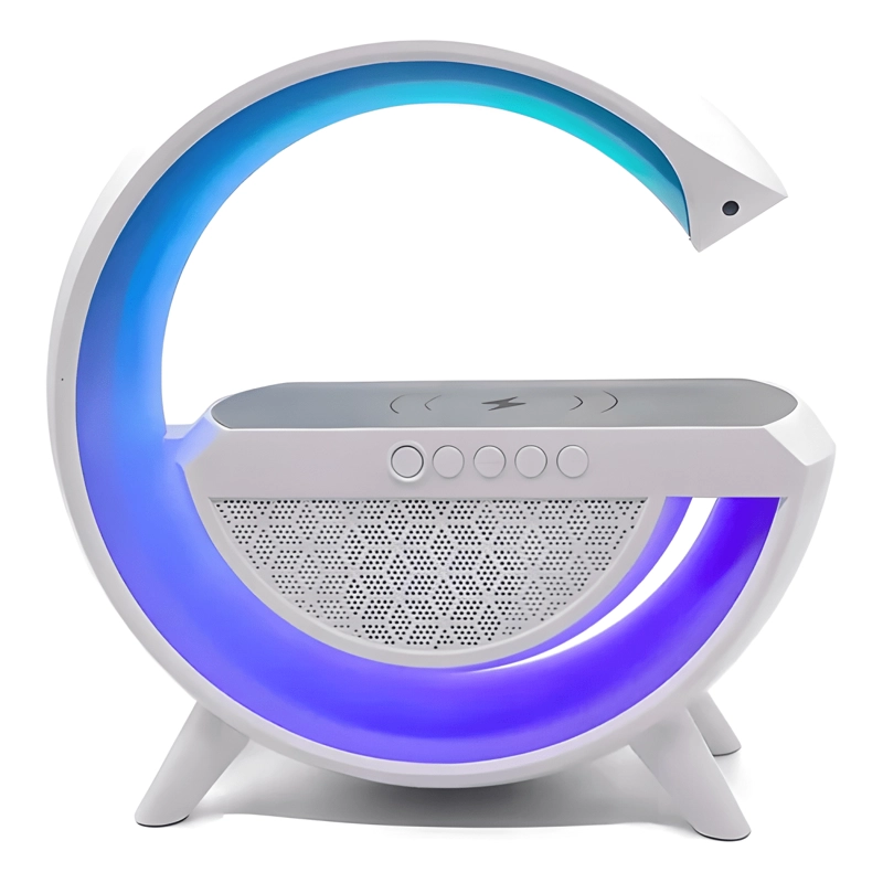 CAJA SONIDO, LAMPARA, ALTAVOZ G, RELOJ MULTIFUNCIONAL BLANCO - 1