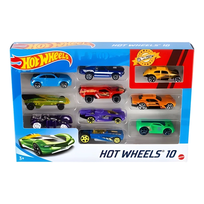 PACK 10 AUTOS HOT WHEELS CON CAJA PORTA AUTOS - 1