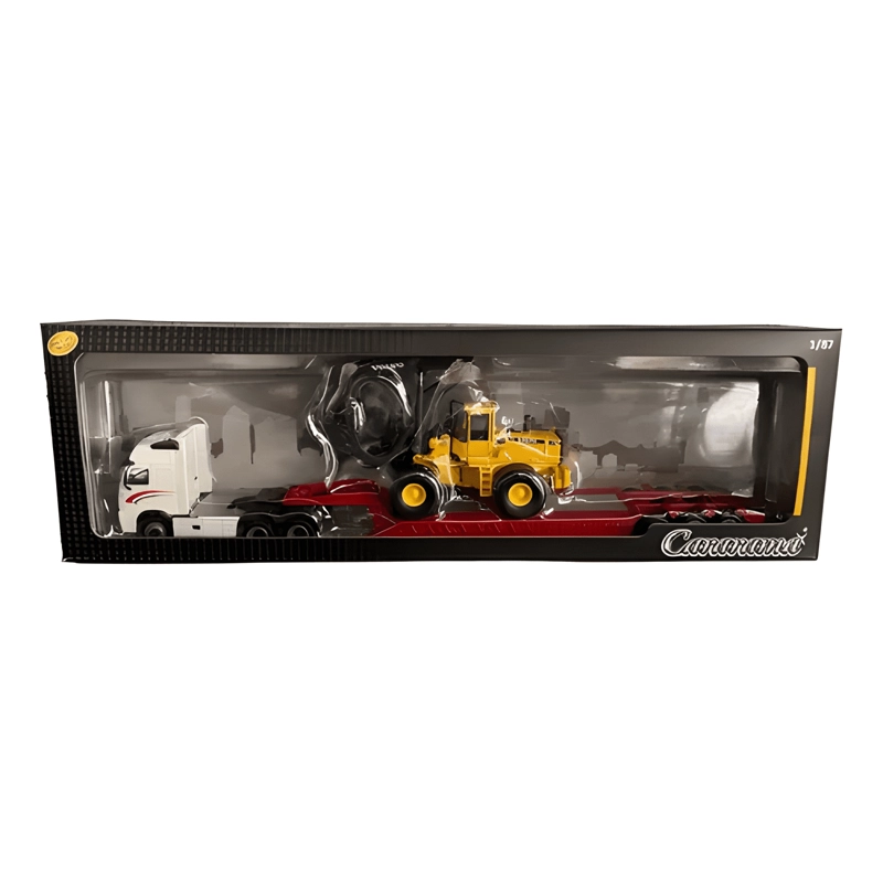 CAMION VOLVO CAMA BAJA CON MAQUINA ESCALA 1:87 - 3