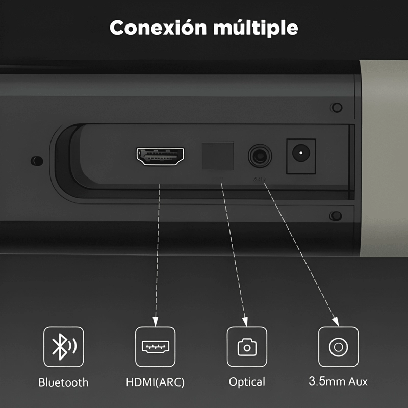 BARRA SONIDO 2 1 KY-2020D 60W BLUETOOTH HDMI OPTICO - 3