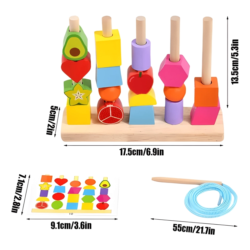 JUEGO DE PATRONES Y ENCAJE, ENSARTAR PARA NIÑOS MONTESSORI - 1