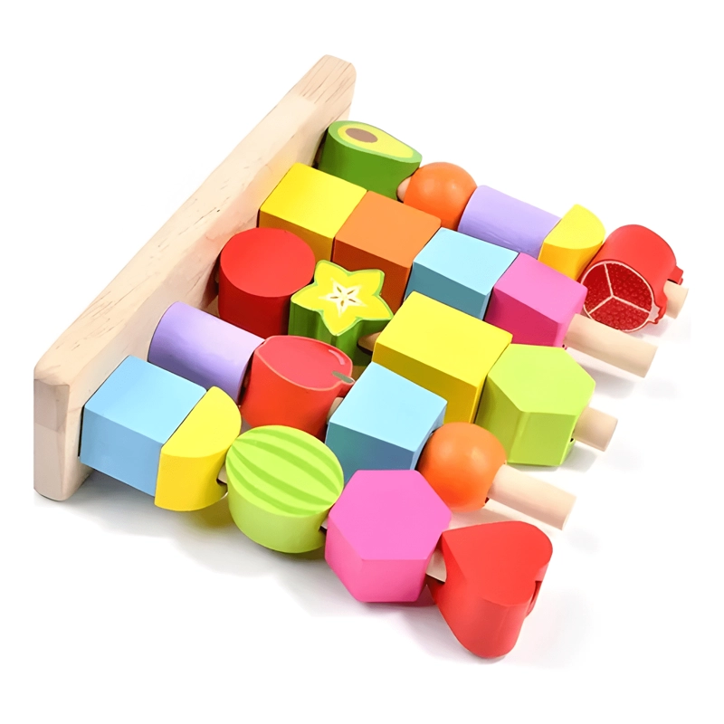 JUEGO DE PATRONES Y ENCAJE, ENSARTAR PARA NIÑOS MONTESSORI - 2