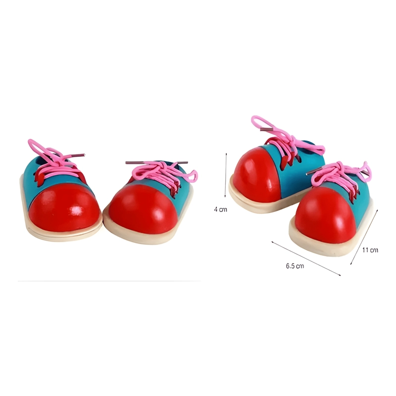 JUEGO DIDACTICO MOTRICIDAD FINA ZAPATOS ENHEBRAR PARA NIÑOS - 3