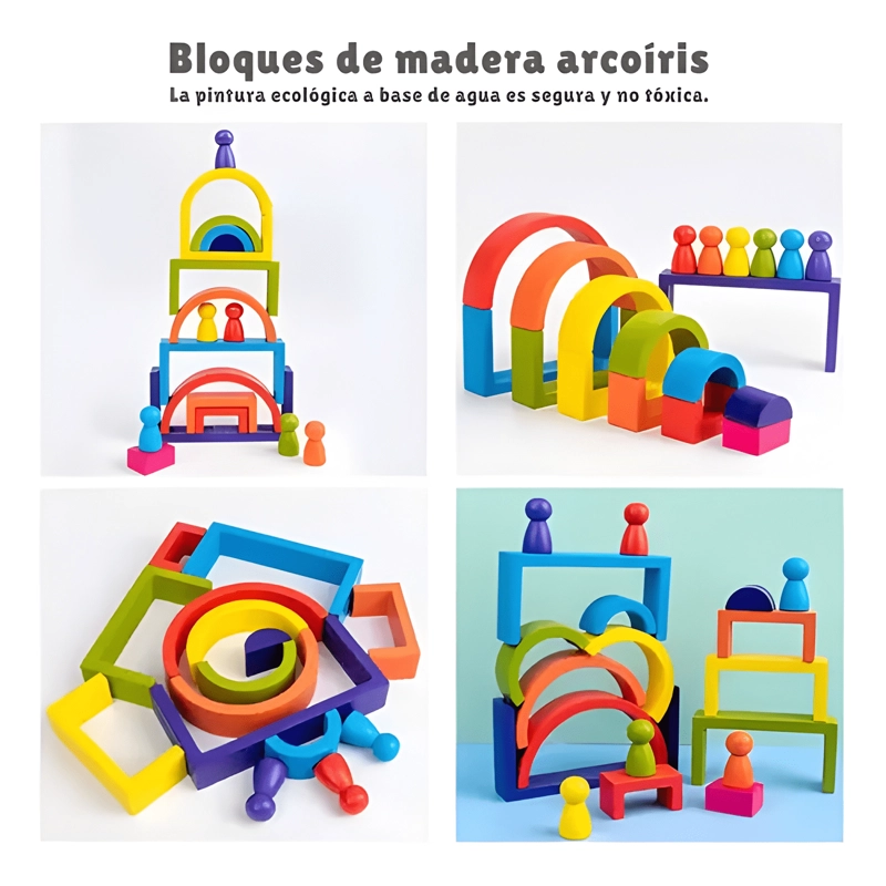 ARCOIRIS DE MADERA 24 PIEZAS MULTI JUEGOS #1 - 2
