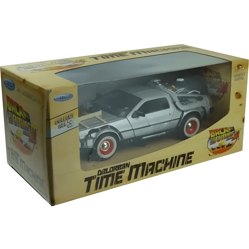 DELOREAN BACK TO THE FUTURE 3 TIME MACHINE 1/24 GRIS #3 - 1
