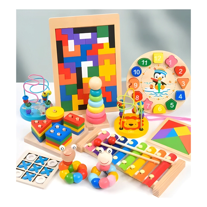 PACK 11 JUGUETES DIDACTICOS DE MADERA NIÑOS MONTESSORI #2 - 2