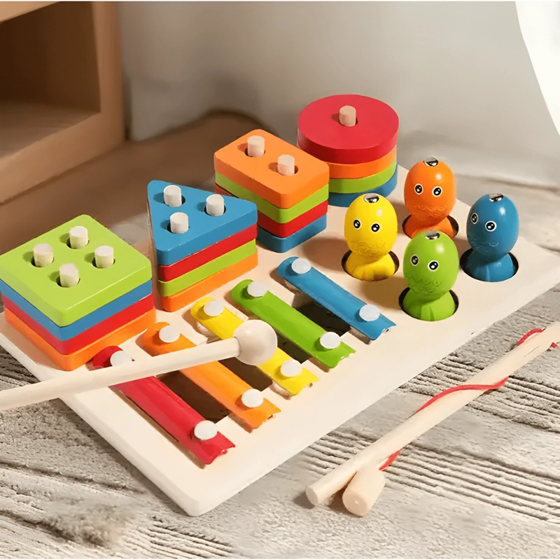 JUEGO DIDACTICO 3 EN 1 PESCA NIÑO CONSTRUCCION Y MUSICA - 2