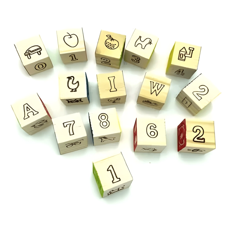 CUBO 48 PIEZAS MADERA LETRAS NUMEROS ENTRETENIMIENTO - 2