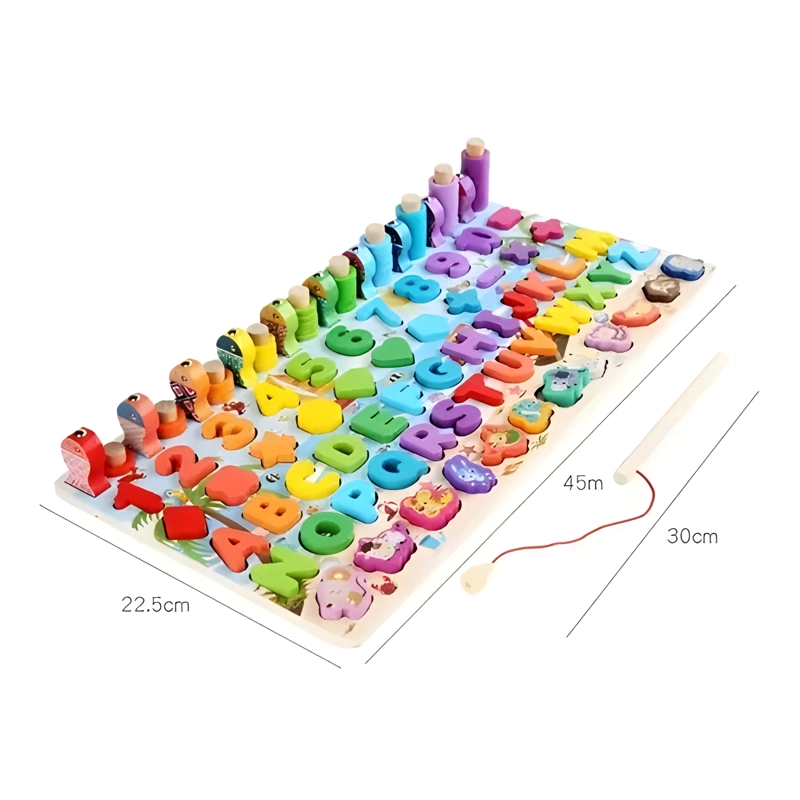 JUEGO MADERA 7 EN 1 MONTESSORI PESCA NUMEROS FORMAS ABACO #3 - 3