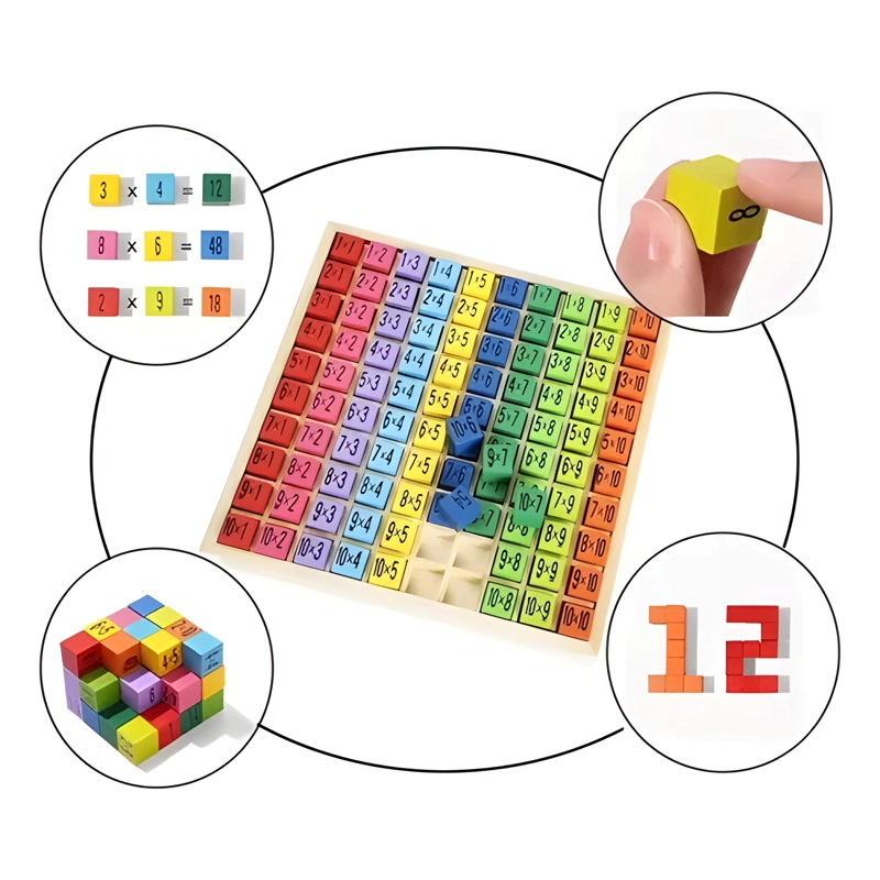 JUEGO DE APRENDIZAJE TABLA DE MULTIPLICAR MADERA NIÑOS - 2