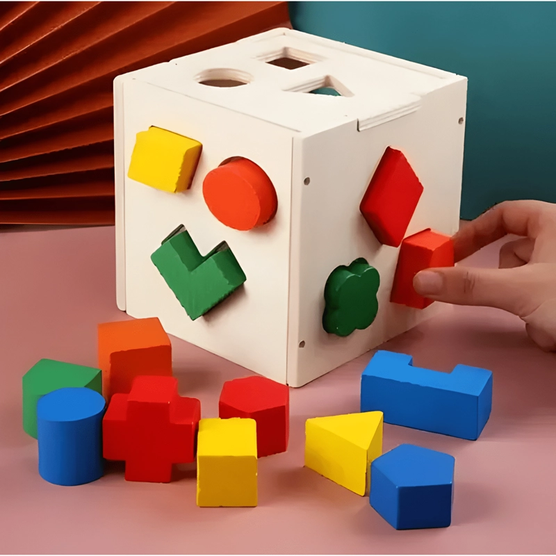 CUBO DIDACTICO ENCAJE FIGURAS GEOME TRICAS MULTICOLOR - 1