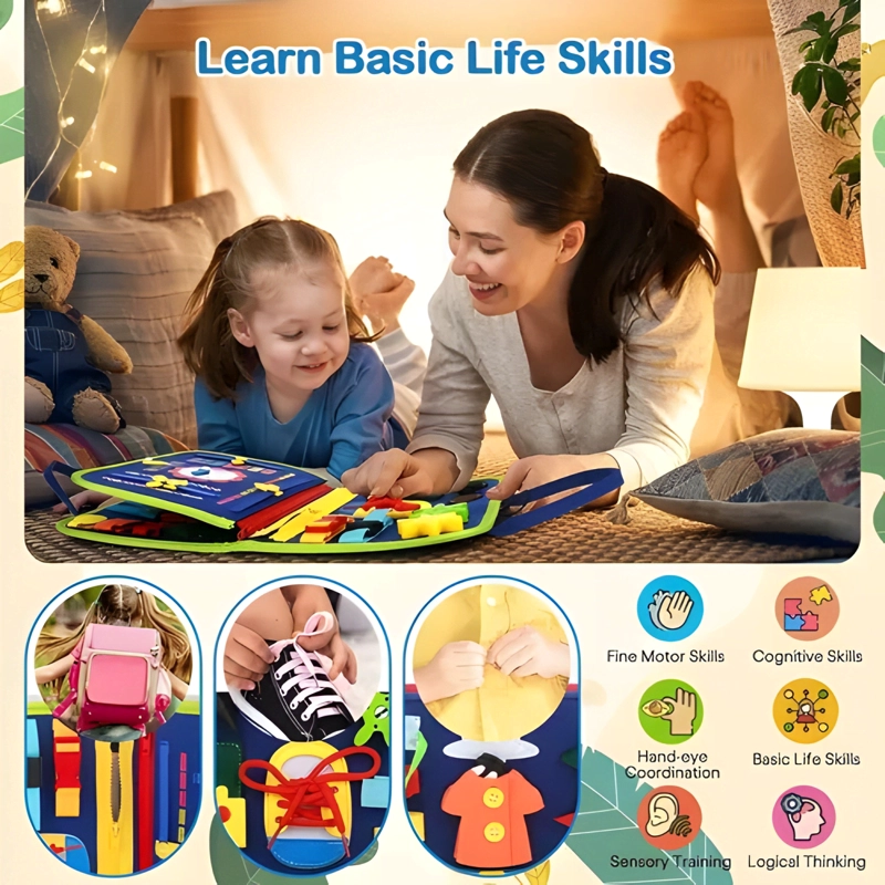 TABLERO SENSORIAL DE TELA LIBRO SENSORIAL DIDACTICO BEBE  #2 - 1