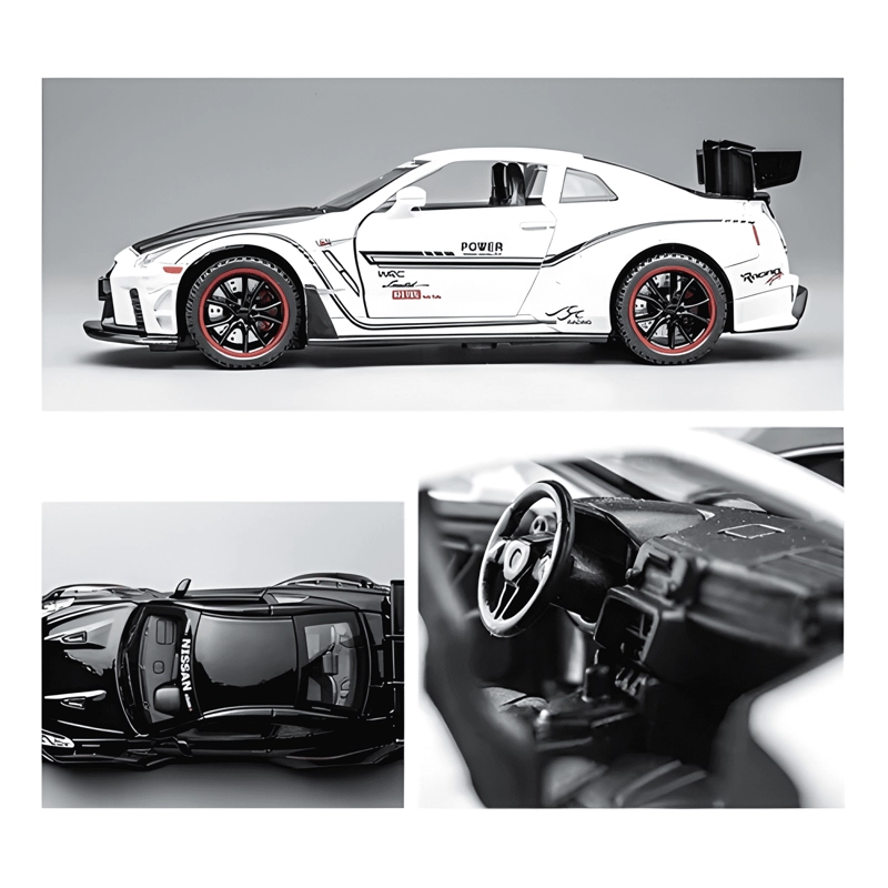 AUTO NISSAN GTR R35 ESCALA 1:32 BLANCO - 3