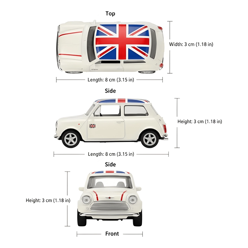 AUTO MINI COOPER 1300 UK FLAG ESCALA 1:60 - 3