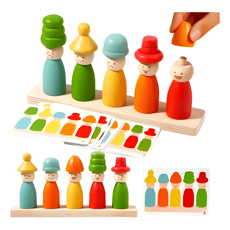JUEGO MONTESSORI DE MADERA APRENDE COLORES FORMAS PATRONES - 1