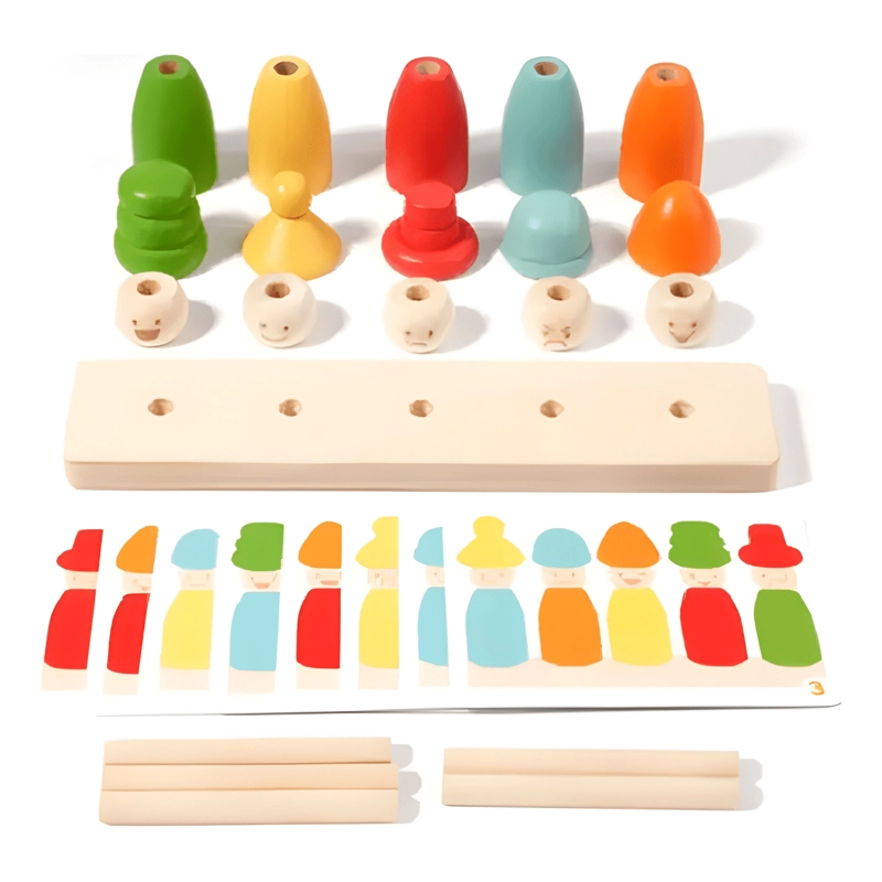 JUEGO MONTESSORI DE MADERA APRENDE COLORES FORMAS PATRONES - 4