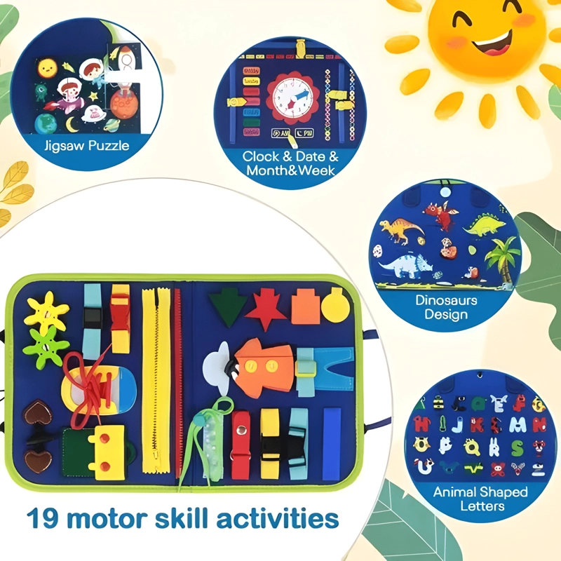 TABLERO SENSORIALES INTERACTIVO MONTESSORI JUEGO DE TELA - 2