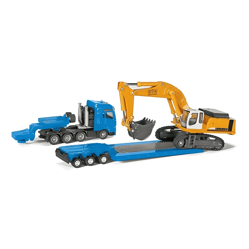 CAMION MAN CAMA BAJA CON EXCAVADORA LIEBHERR 1:87 - 2